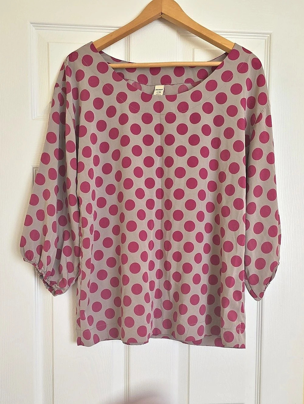Old Navy Polka Dot Blouse in Pink & Gray